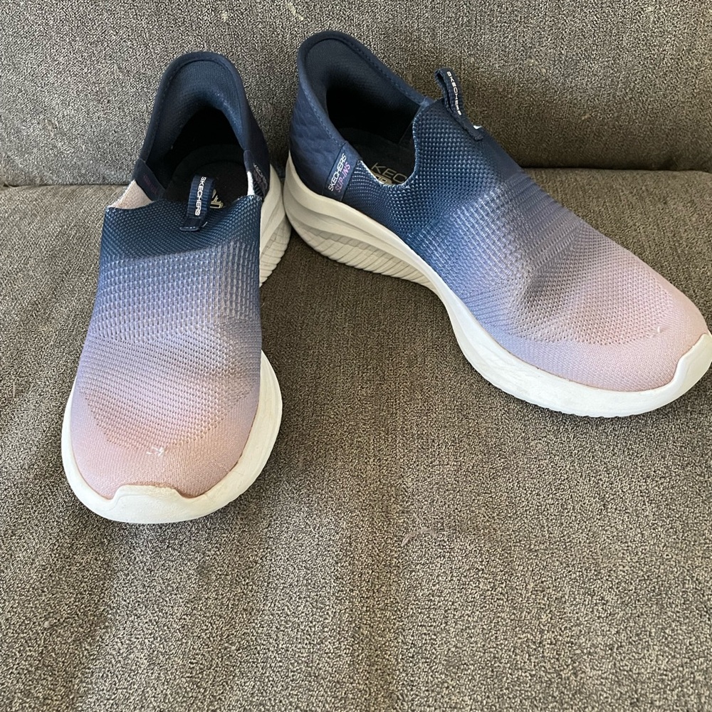 Skechers Navy and Pink Slip-On Sneakers